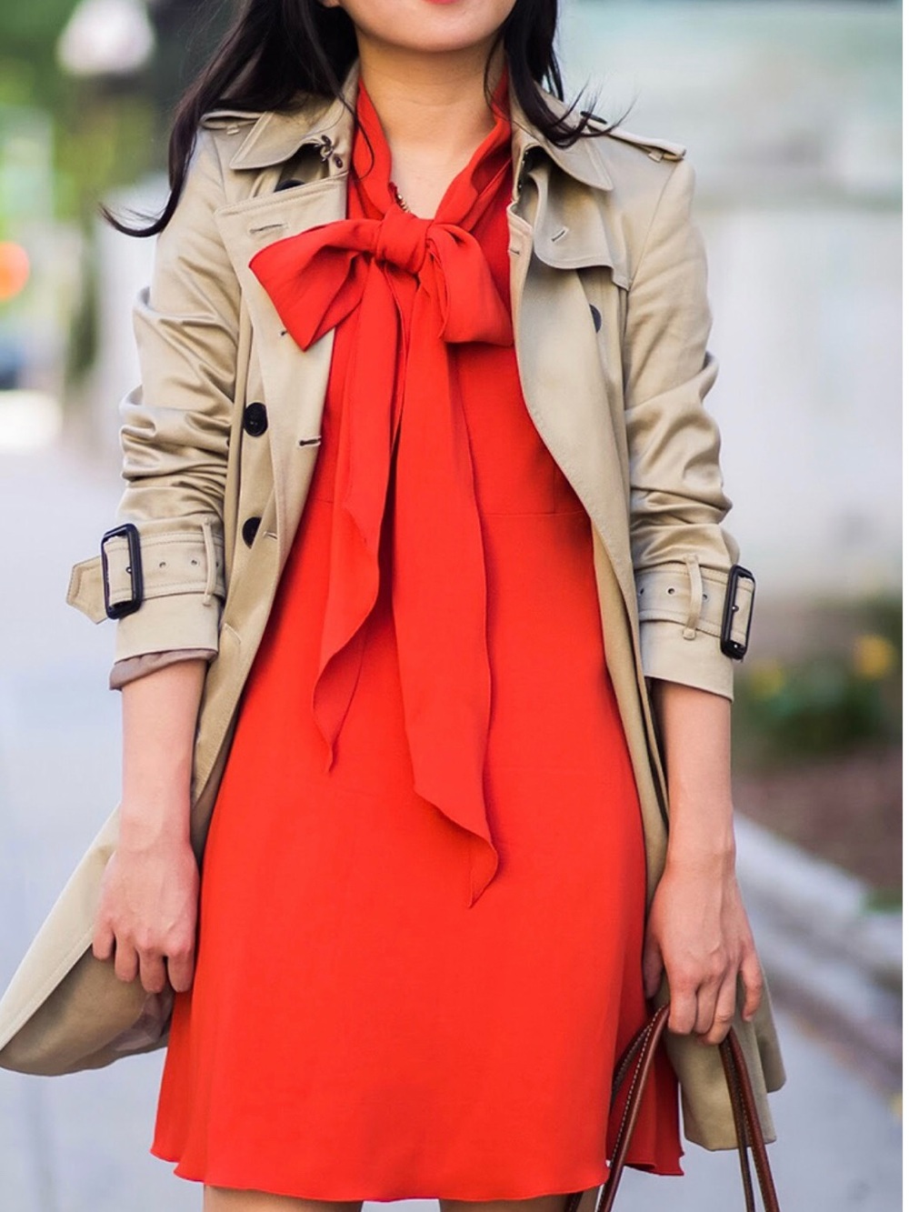 Rachel Zoe Red Bow-Front Dress
